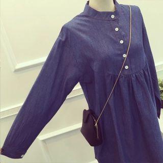 Long-sleeve Stand-collar Dress