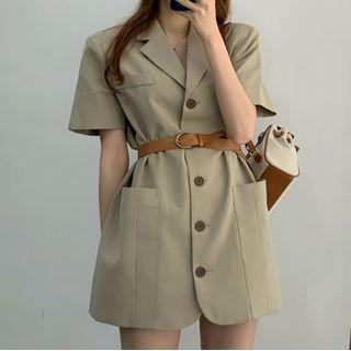 Short-sleeve Mini Blazer Dress