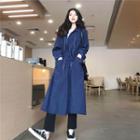 Loose-fit Long Jacket With Sash