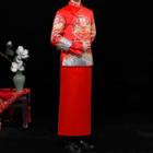Traditional Chinese Long-sleeve Wedding Gown