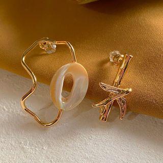 Non-matching Irregular Alloy Earring 1 Pair - One Size
