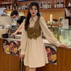 Mini A-line Shirtdress / Double-breasted Vest