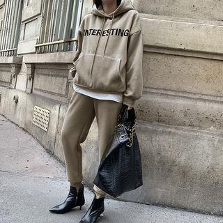 Letter Hoodie & Jogger Sweatpants Set