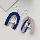 Asymmetrical Cat Drop Earring 1 Pair - As Shown In Figure - One Size