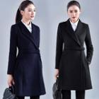 Button-up Plain Woolen Coat