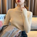Mock-neck Knit Sweater In 8 Color