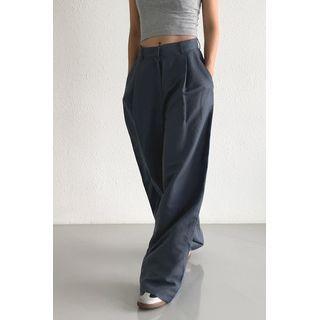 Linen-blend Wide-leg Dress Pants