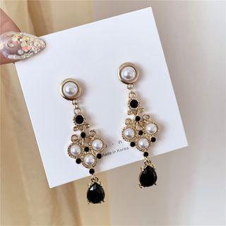 Faux Pearl Faux Crystal Dangle Earring 1 Pair - Earrings - One Size