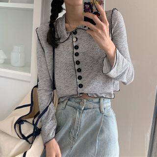 Contrast Trim Knit Shirt