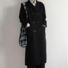 Double-breasted Midi Coat Black - One Size