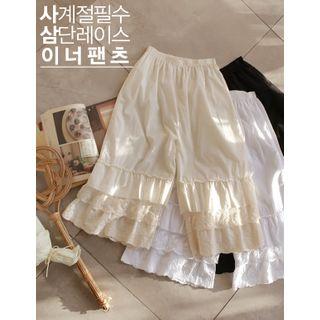 Lace-tiered Cropped Inner Pants