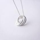 Sterling Silver Hoop Necklace 1pc - Silver - One Size