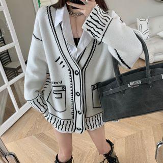 Long-sleeve Jacquard Knit Cardigan