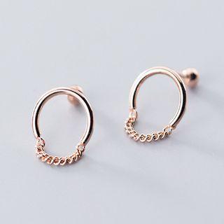 Chain Circle Stud Earring