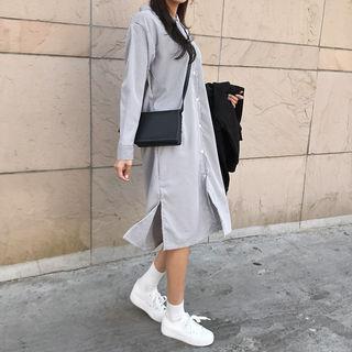 Plain Striped Shirtdress