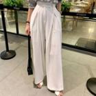 Tie-waist Wide Leg Pants White - One Size
