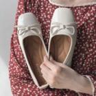 Faux Leather Bow Shoes