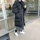 Detachable-hood Funnel-neck Long Puffer Coat