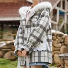 Faux-fur Dumpling Embroidered Coat