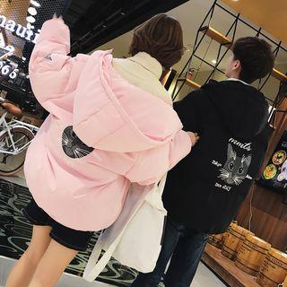 Cat Embroidered Padded Coat