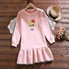 Cartoon Print Ruffle Hem Sweatshirt