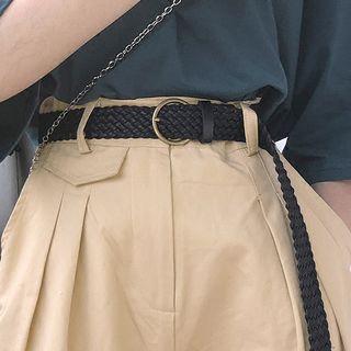 Woven Faux-leather Belt