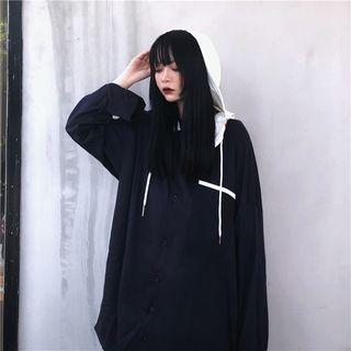 Hooded Shirt Dark Navy Blue - One Size