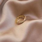 Cz Crisscross Ring Gold - One Size