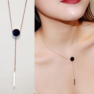 Black Disc Necklace