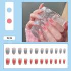 Print Faux Nail Tips R228 - Pink & Blue - One Size