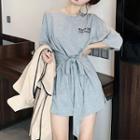 Elbow-sleeve Letter Dress