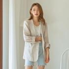 Single-breasted Tailored Check Blazer Beige - One Size