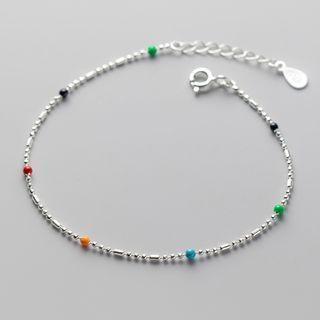 Color Block Bead Bracelet Silver - One Size