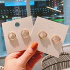 Faux Pearl Circle / Square Earring