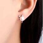 Faux Pearl Deer Cuff Earring 1pair - As Shown In Figure - One Size