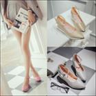 Pointed Ankle Strap Wedge Shoes