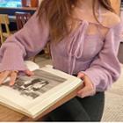 Set: Knit Camisole Top + Cropped Sweater
