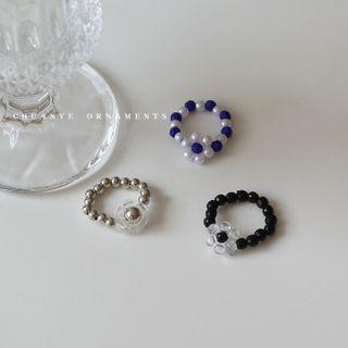 Flower Faux Crystal Ring