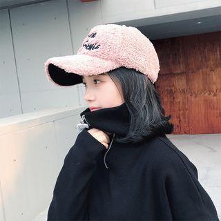 Lettering Fleece Baseball Cap