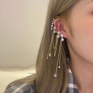 Star Rhinestone Cuff Earring 1 Pc - Gold - One Size