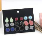 Resin Geometric Earring (9 Pairs) As Shown In Figure - One Size