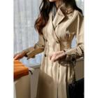 Two-way Flared Maxi Trench Dress