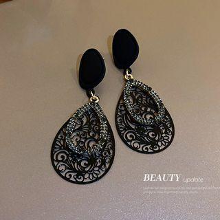 Geometry Drop Earring 1 Pair - Earring - Black - One Size