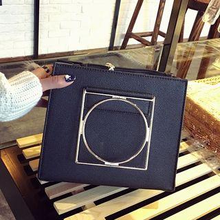 Metal Handle Tote With Shoulder Strap