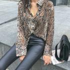 Snakeskin Print Chiffon Shirt