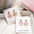 Printed Disc Dangle Earring
