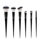 Set Of 6: Makeup Brush 6 Pieces - Black - One Size
