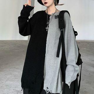 Mismatch Ripped Sweater