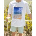 Beach Print Regular-fit T-shirt