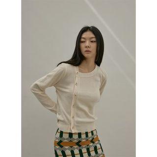 Side-button Woolen Cardigan